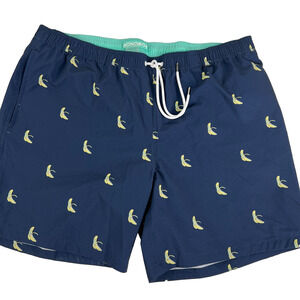 Bonobos Men’s Swim Trunks XL 7" Inseam Lined Banana Print Preppy Navy‎